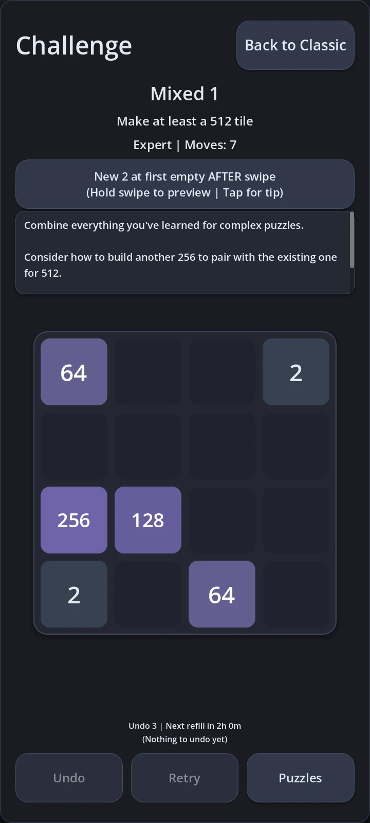 Expert challenge in the dark theme